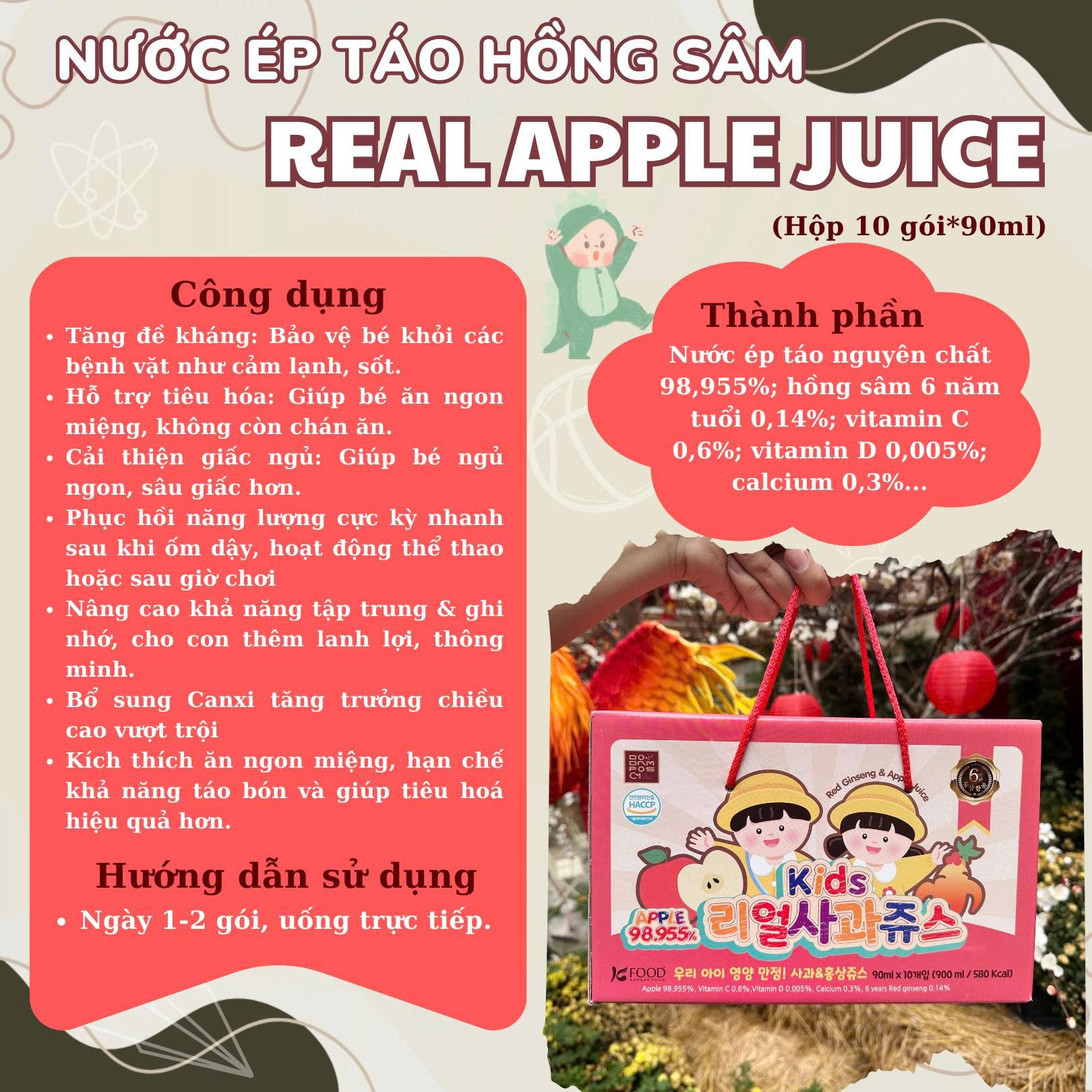 Nước Ép Táo Hồng Sâm Hàn Quốc - Ảnh 6