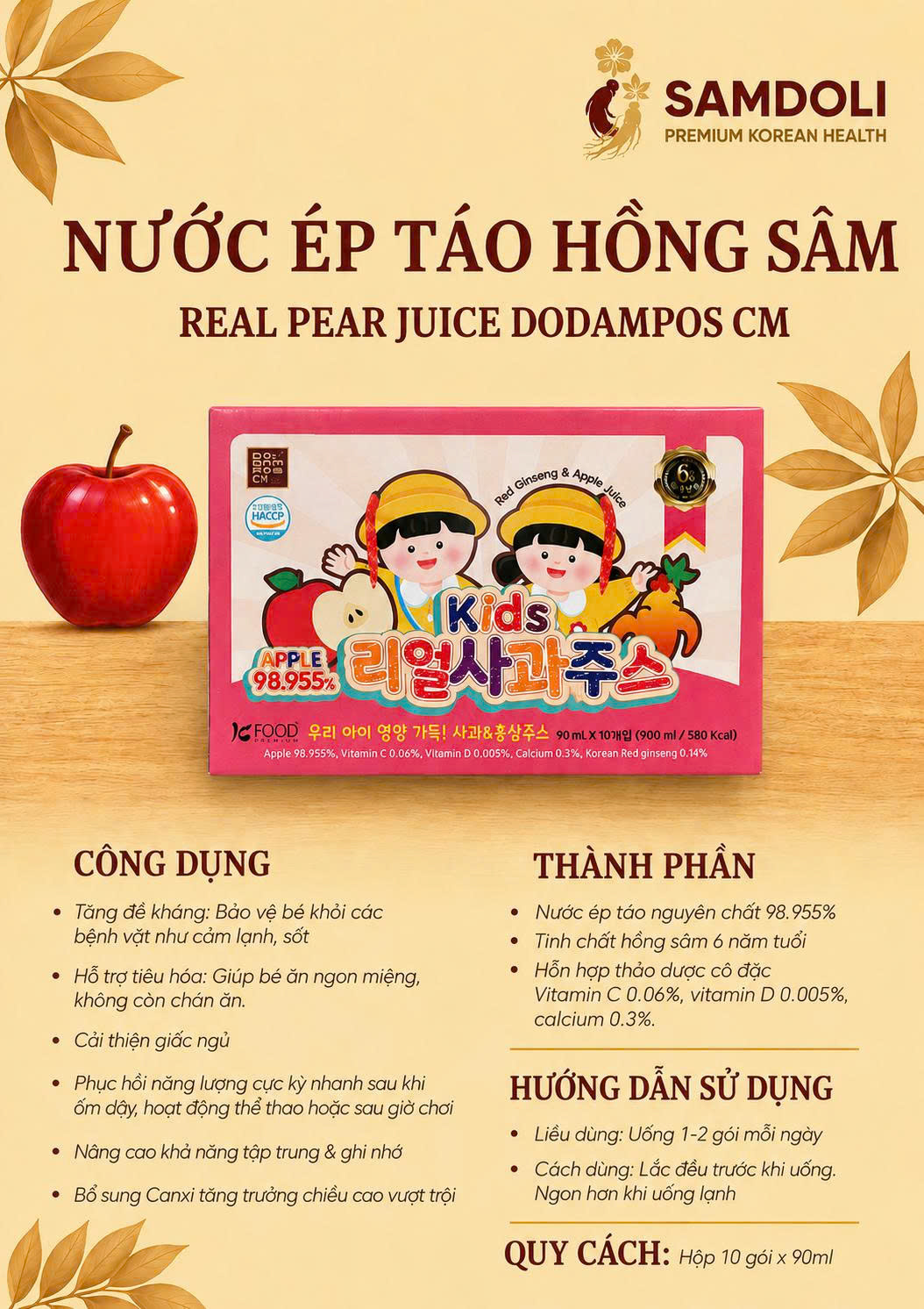 Nước Ép Táo Hồng Sâm Hàn Quốc - Ảnh 8